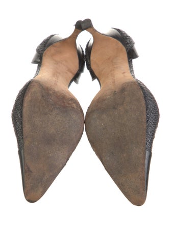 Manolo Blahnik Straw D'Orsay Pumps