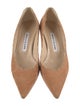 Manolo Blahnik Suede Scalloped Accent Pumps