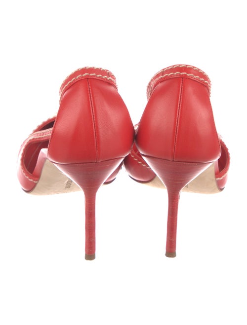 Manolo Blahnik Leather Patterned Slingback Pumps