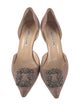 Manolo Blahnik Glitter Crystal Embellishments D'Orsay Pumps