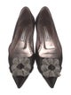 Manolo Blahnik Satin Crystal Embellishments Flats