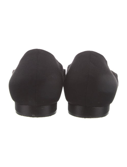 Manolo Blahnik Satin Crystal Embellishments Flats