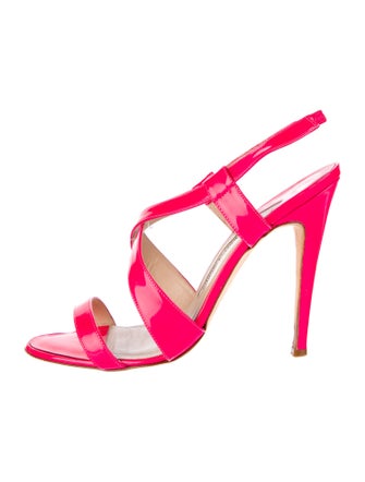 Manolo Blahnik Patent Leather Slingback Sandals