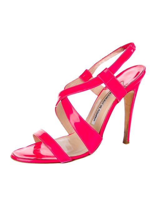 Manolo Blahnik Patent Leather Slingback Sandals
