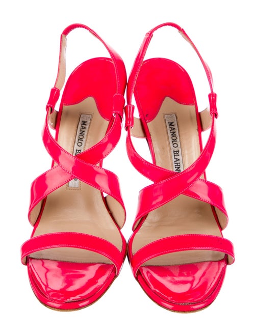 Manolo Blahnik Patent Leather Slingback Sandals