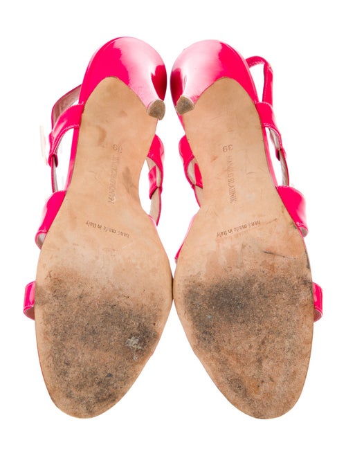 Manolo Blahnik Patent Leather Slingback Sandals