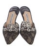 Manolo Blahnik Lace Lace Pattern Mules
