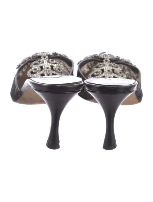 Manolo Blahnik Lace Lace Pattern Mules