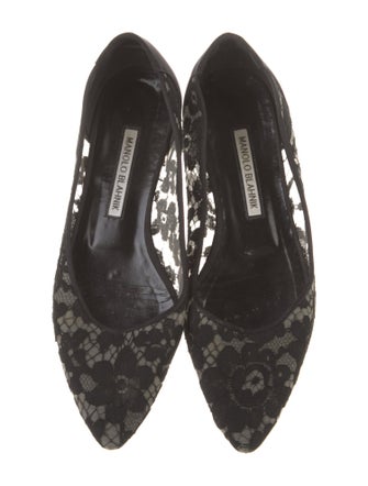 Manolo Blahnik Lace Lace Pattern Flats