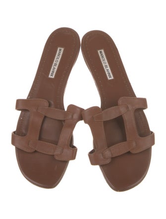 Manolo Blahnik Leather Slides