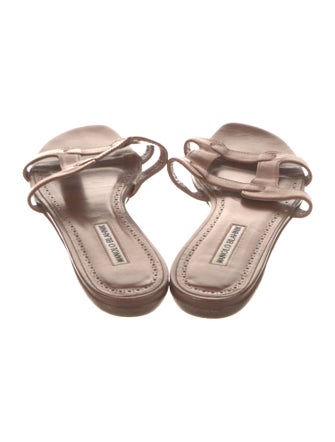 Manolo Blahnik Leather Slides