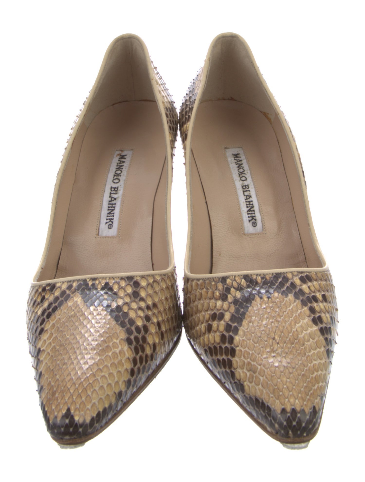 Manolo Blahnik Snakeskin Animal Print Pumps