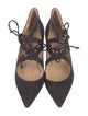 Manolo Blahnik Suede Cutout Accent Pumps