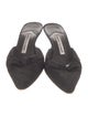 Manolo Blahnik Suede Bow Accents Mules