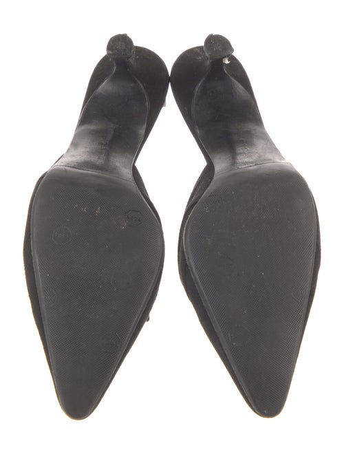 Manolo Blahnik Suede Bow Accents Mules