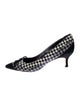 Manolo Blahnik Canvas Houndstooth Print Pumps