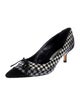 Manolo Blahnik Canvas Houndstooth Print Pumps