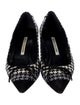 Manolo Blahnik Canvas Houndstooth Print Pumps