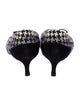 Manolo Blahnik Canvas Houndstooth Print Pumps