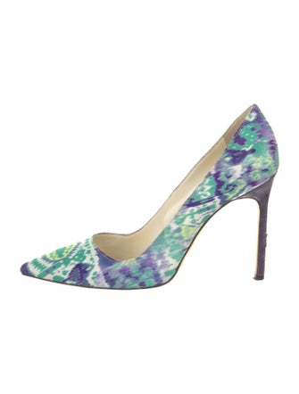Manolo Blahnik Canvas Tie-Dye Print Pumps