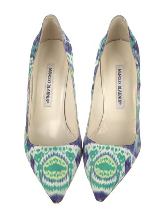 Manolo Blahnik Canvas Tie-Dye Print Pumps