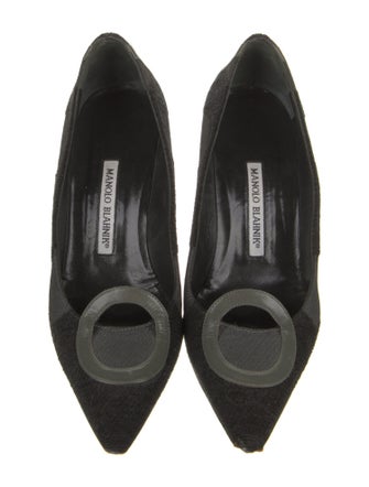 Manolo Blahnik Tweed Printed Pumps