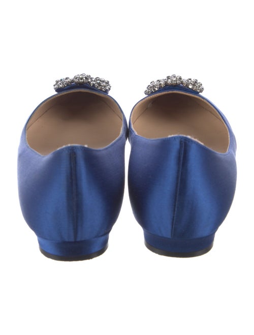 Manolo Blahnik Satin Crystal Embellishments Flats