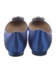 Manolo Blahnik Satin Crystal Embellishments Flats