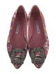 Manolo Blahnik Satin Printed Ballet Flats