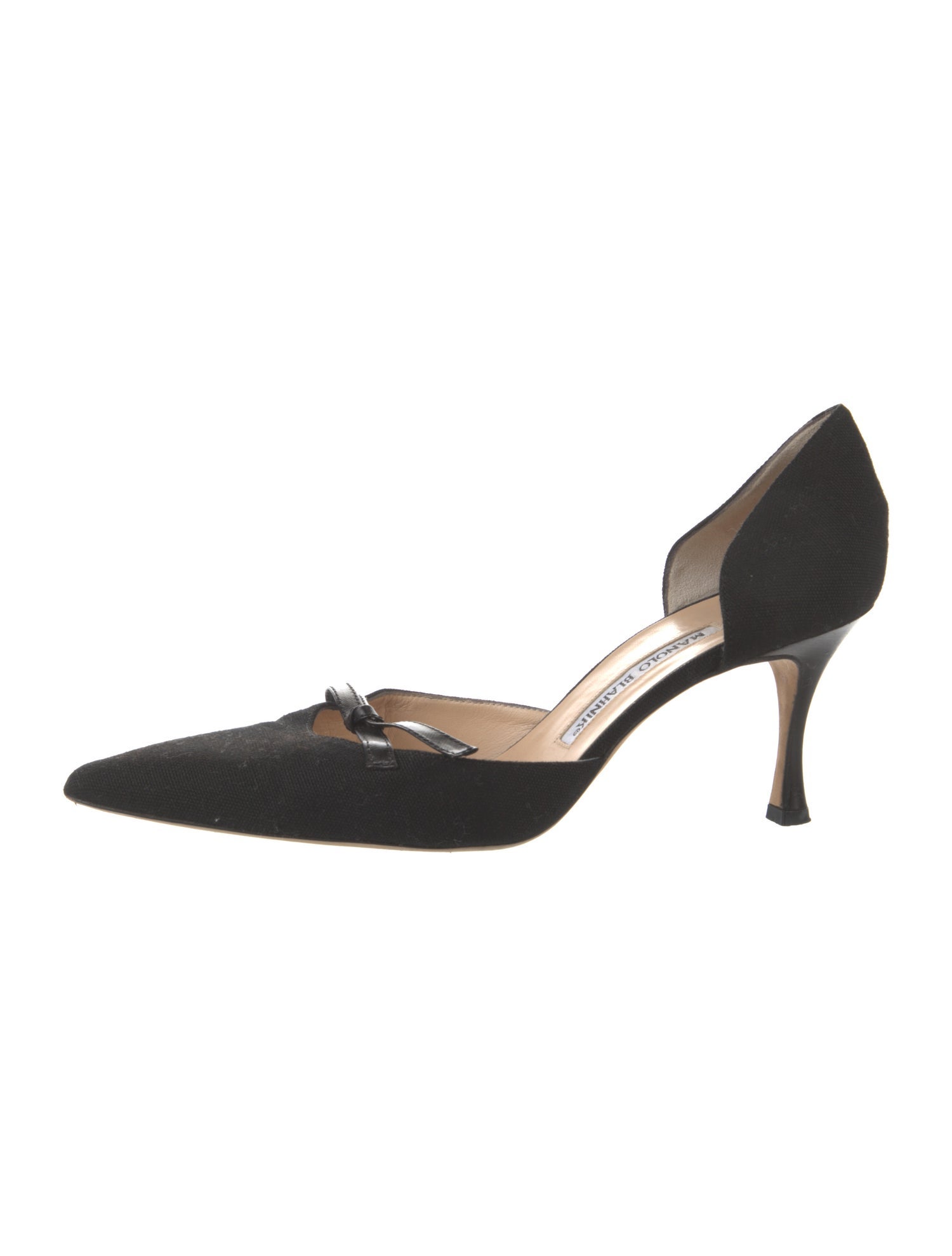 Manolo Blahnik Canvas D'Orsay Pumps