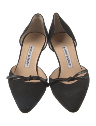Manolo Blahnik Canvas D'Orsay Pumps