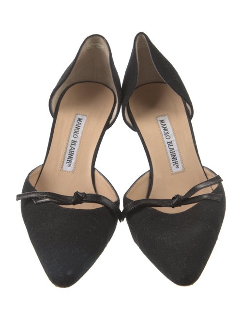 Manolo Blahnik Canvas D'Orsay Pumps