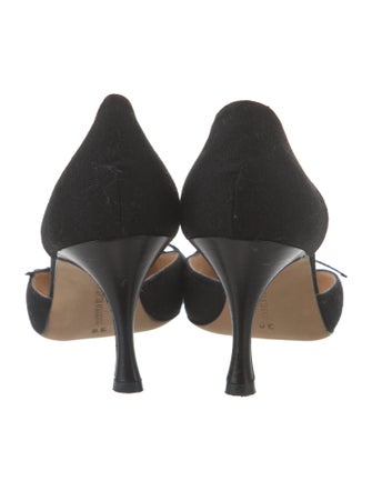 Manolo Blahnik Canvas D'Orsay Pumps