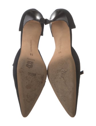 Manolo Blahnik Canvas D'Orsay Pumps