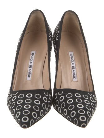 Manolo Blahnik Mesh Polka Dot Print Pumps