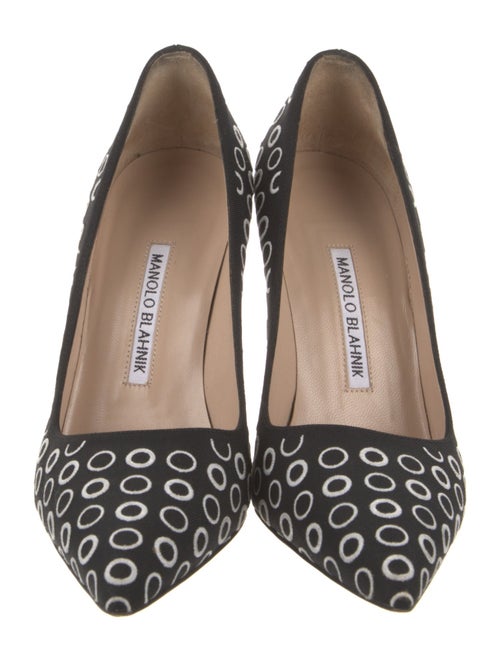 Manolo Blahnik Mesh Polka Dot Print Pumps