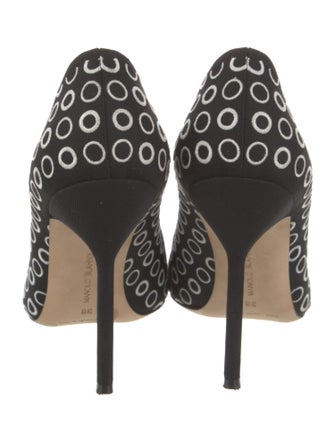 Manolo Blahnik Mesh Polka Dot Print Pumps