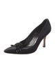 Manolo Blahnik Satin Beaded Accents Pumps