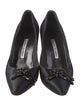 Manolo Blahnik Satin Beaded Accents Pumps