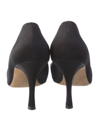Manolo Blahnik Satin Beaded Accents Pumps
