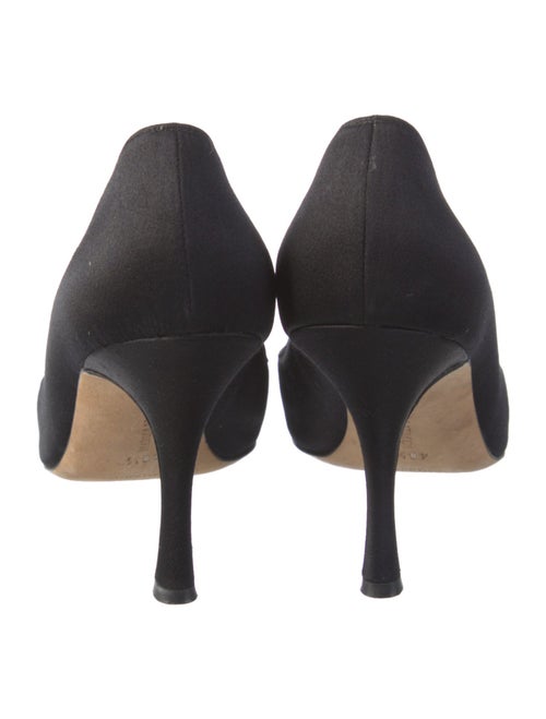 Manolo Blahnik Satin Beaded Accents Pumps