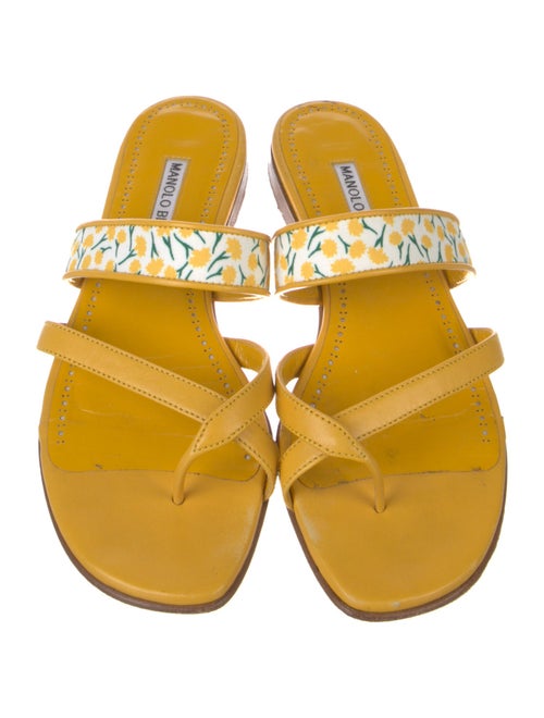 Manolo Blahnik Leather Slides