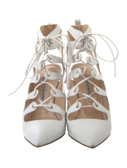 Manolo Blahnik Leather Slingback Pumps