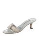 Manolo Blahnik Satin Crystal Embellishments Slides