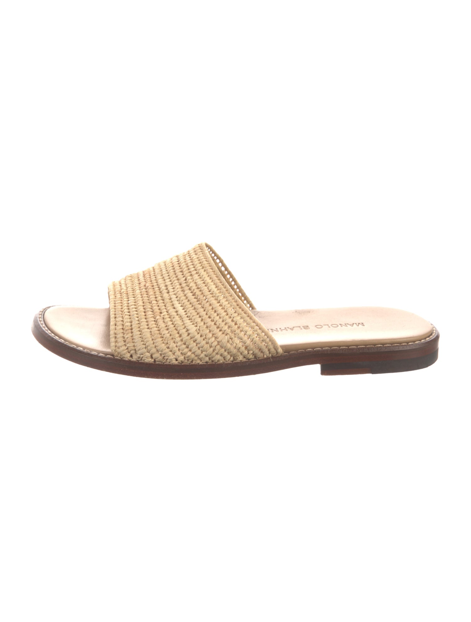 Manolo Blahnik Straw Slides