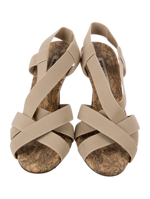 Manolo Blahnik Canvas Slingback Sandals