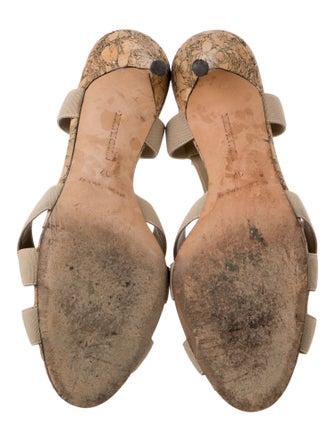 Manolo Blahnik Canvas Slingback Sandals