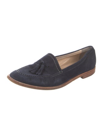 Manolo Blahnik Suede Tassel Accents Loafers