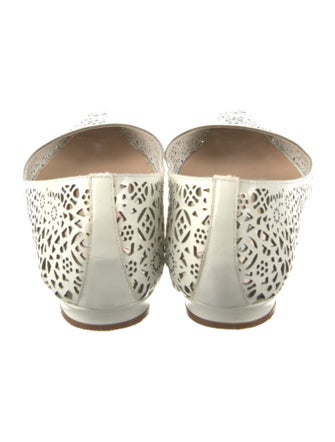 Manolo Blahnik Patent Leather Lasercut Accents Ballet Flats