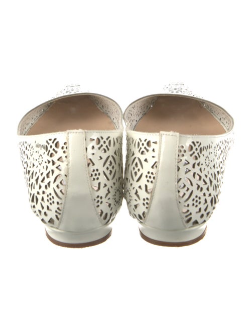 Manolo Blahnik Patent Leather Lasercut Accents Ballet Flats